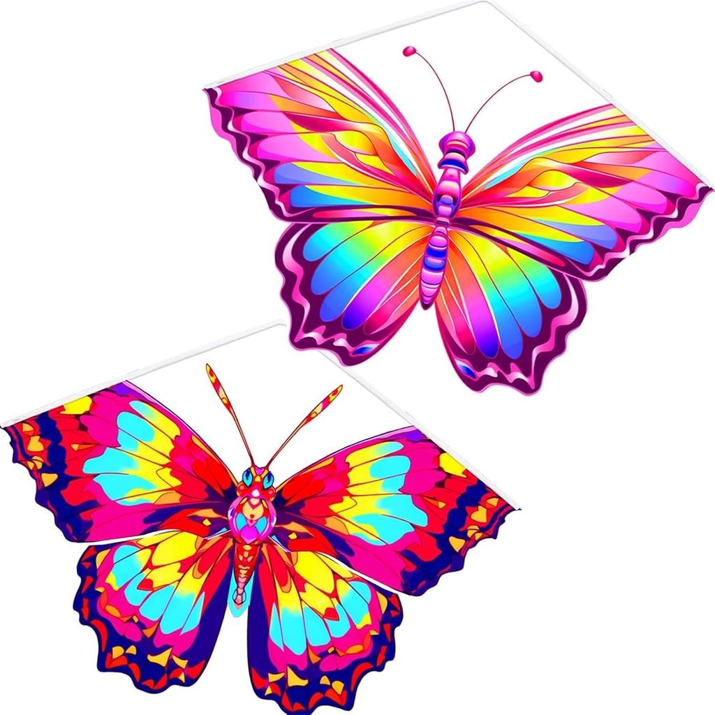 Pair of butterfly kites, butterfly style, pink, for adults and teenagers, ideal for beginners, easy to assemble and operate, includes storage bag,