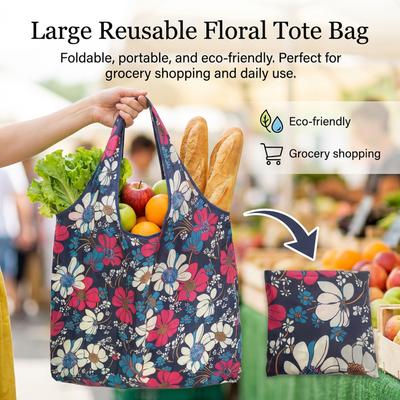 Foldable Shopping Bag Large Capacity Supermarket Tote Portable Carry Storage Pouch for Grocery Shopping Outdoor Travel