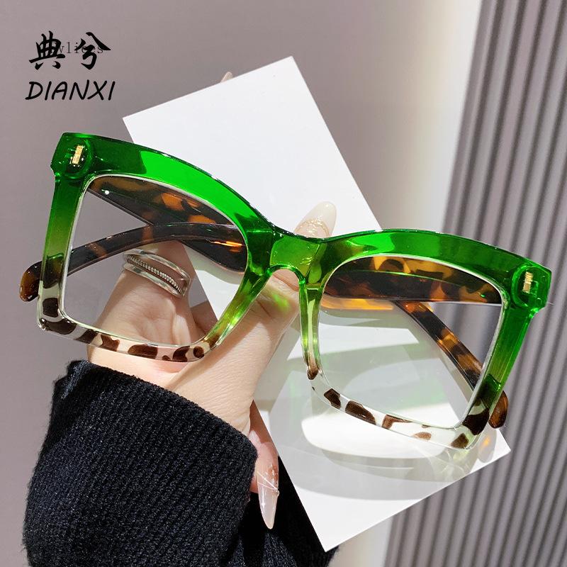 Gafas de Lectura de Montura Oversize para Mujer Estampado de Leopardo Bloqueo de Luz Azul Gafas para Presbicia Gafas Lente Clara