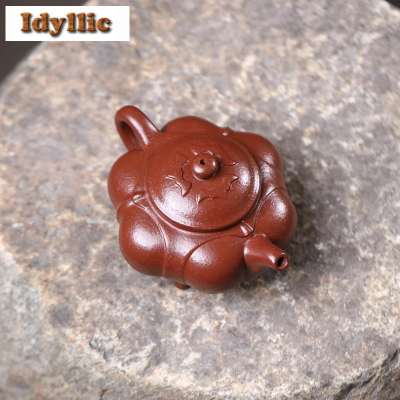 270ml Boutique Yixing Purple Clay Teapots Handmade Tripodia Pot Raw Ore Purple Jade Gold Sand Kettle Zisha Tea Set Tea Services
