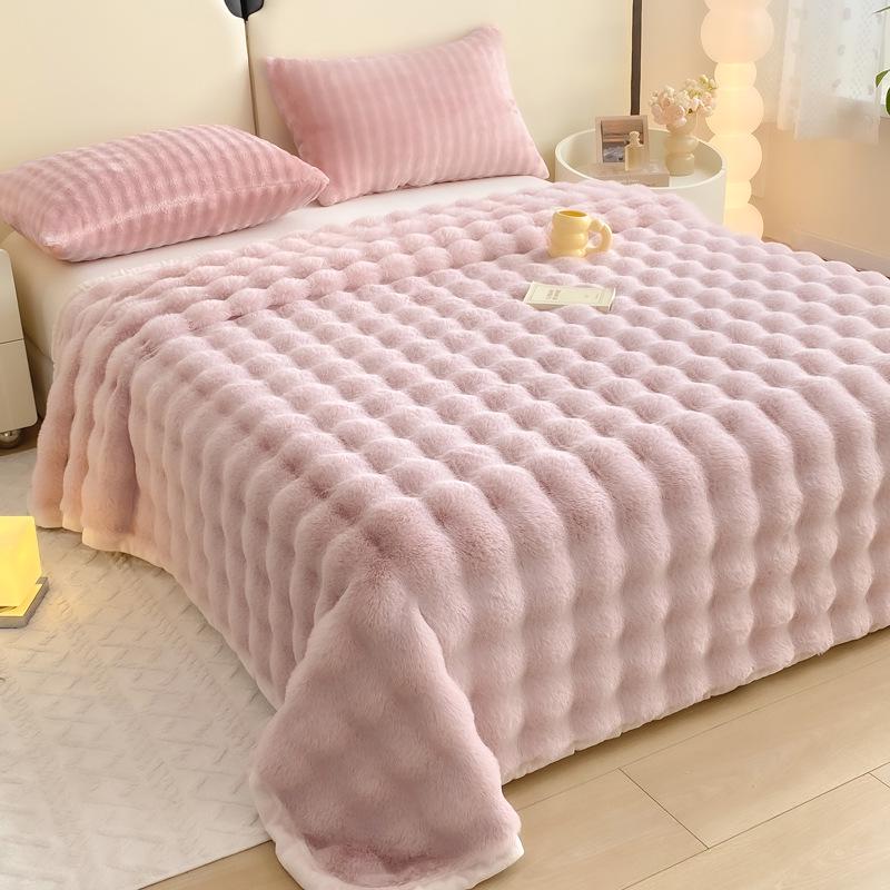 Plush Rabbit-Bed 3-Piece Set: Solid Color Duvet Cover & Rounded Corner Bed Sheet