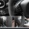 Customized Real Alcantara Steering Wheel Cover for Mercedes Benz W176 W246 W205 C117 R231 R172 AMG C43  Braid on Steering Wheel