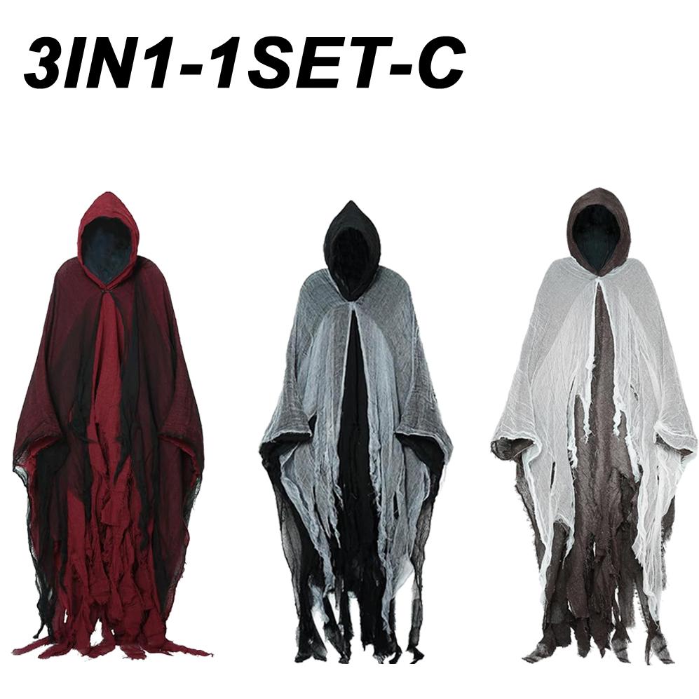 Halloween Cloak Witch Cloak Grim Reaper Costume Cloak Haunted House Costume Dress Up Horror Trick Costume Props