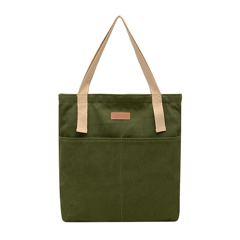 1Pc Women'S Tote Bag Canvas Sewing Thread Large Capacity Advanced Sense Handbag Convenient Practical Female'S Commuter Bag