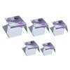 Display Base Stand Holder with Clear Glass Square Dimple Blocks for Crystals