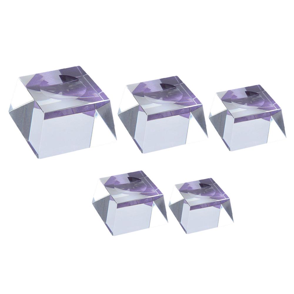 Display Base Stand Holder with Clear Glass Square Dimple Blocks for Crystals