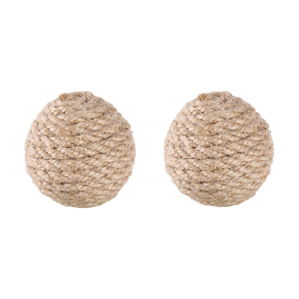 5PCS Pet Cats Sounding Ball Interactive Natural Handmade Sisal Cat Scratching Ball Make Sounds Cat Toy Home Kitten Ball Toys