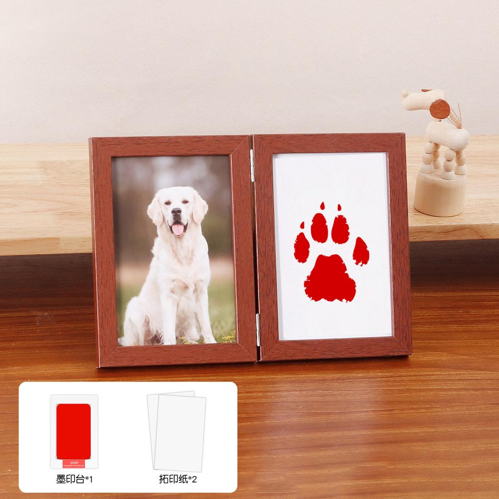 Pet Memorial Gifts for Pet, Dog Paw Print Frame Kit,Inkless Paw Print Kit,zWooden Pawprint Photo Frame,Gifts for Pet Lovers