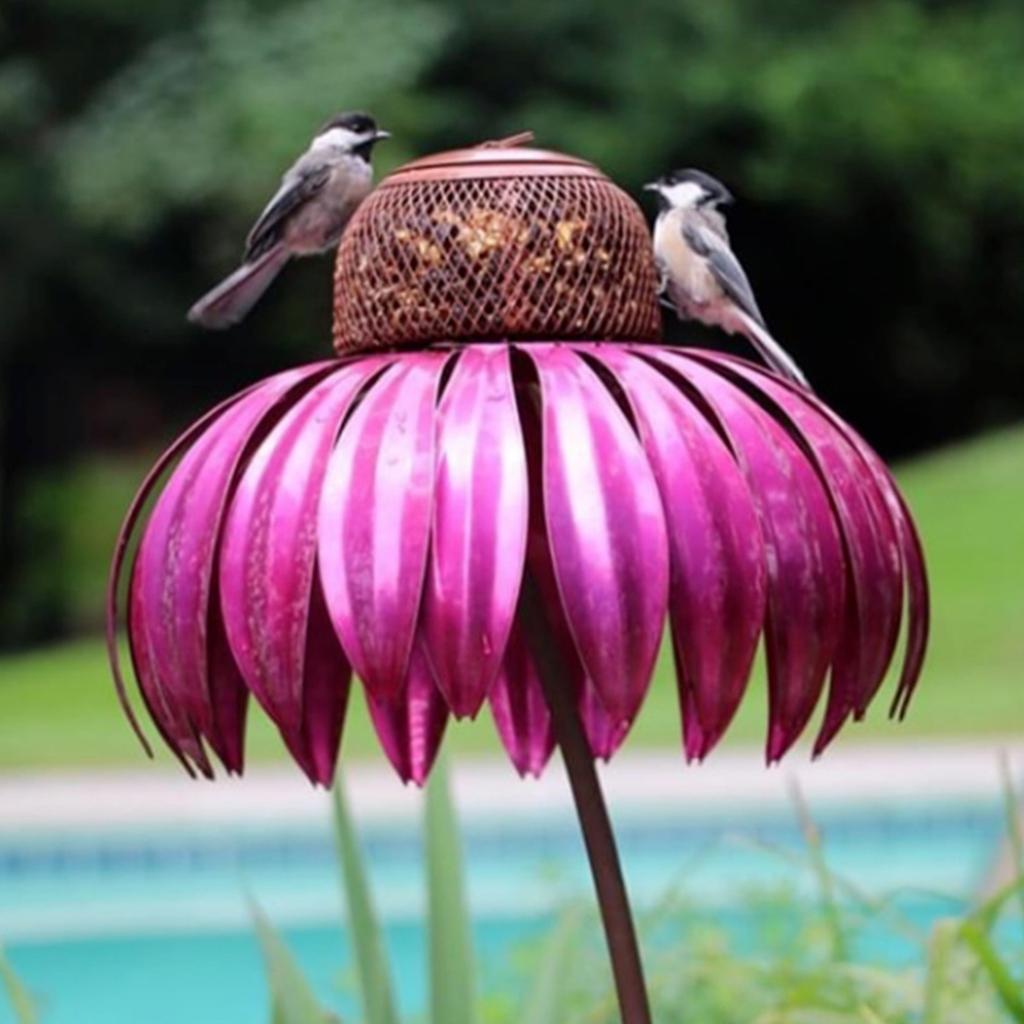 Bird Feeder Garden Decoration for Bird Watching Bird Lovers Hummingbird Outdoors Feeder Coneflower Shape