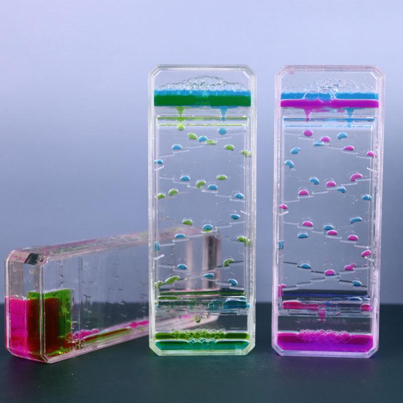 Internet Celebrity Stress Relief Hourglass: Oil Slide Water Drop Acrylic Ornament for Students, Perfect Small Gift