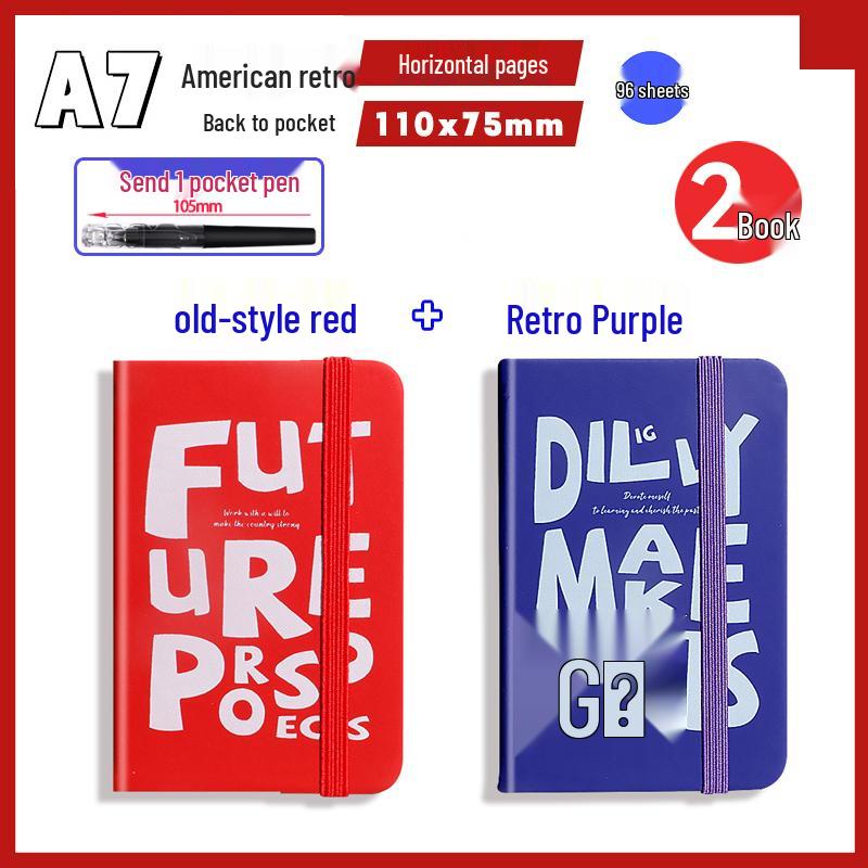 A7 Mini Retro American Pocket-Sized Notebook - Ideal for Students and Birthday Gifts