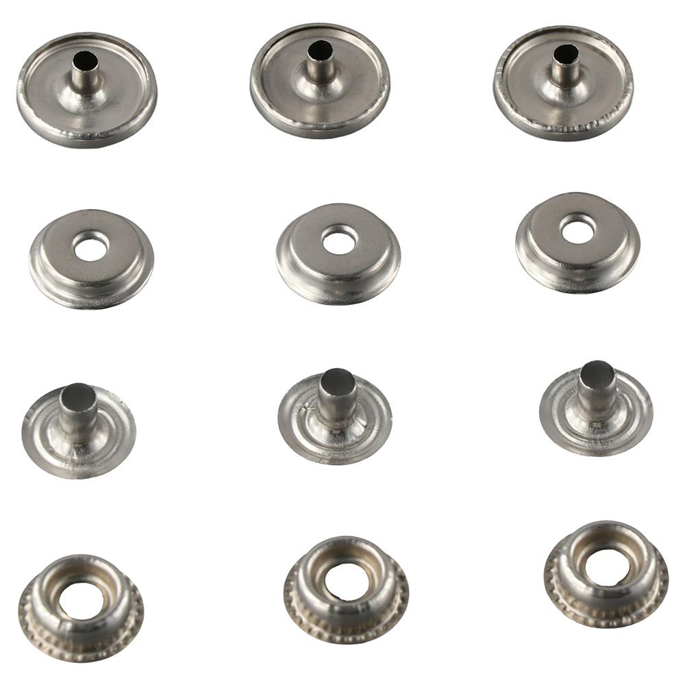100 Sets Stainless Steel Stainless Steel Fastener 15mm Press Stud Button Marine Boat