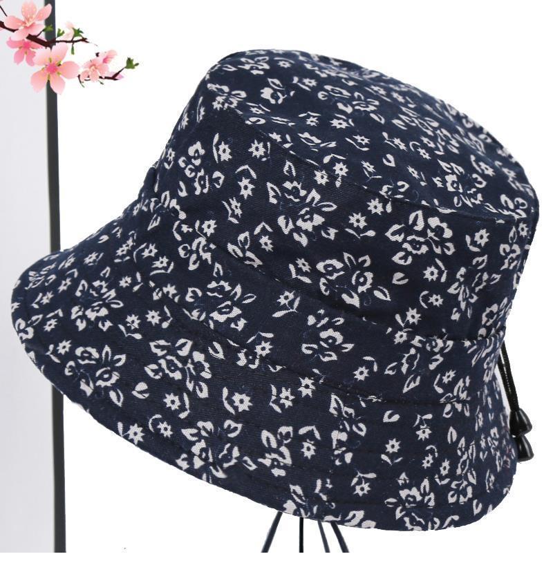 Elderly Women Sun Hat With Adjustable Brim For Spring Fall Sun Protection Cotton Fabric