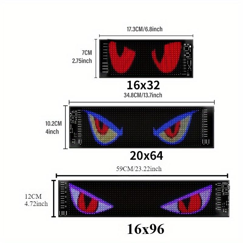 5V LED Matris Piksel Panel DIY RGB Aydınlatma Grafiti Kayan Metin Panosu, Ön ve Ön Cam Ekranı, Uzaktan Kumanda ve APP Kontrolü