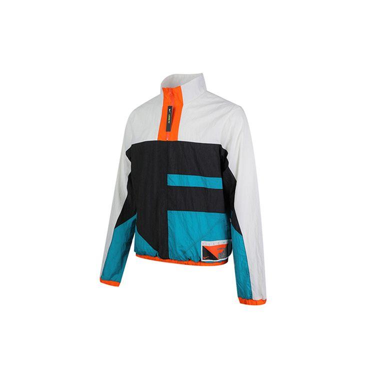 Nike Flight Jacket Half-Zip Pullover Color-Block Men Jacket White Green Black CN8509-013