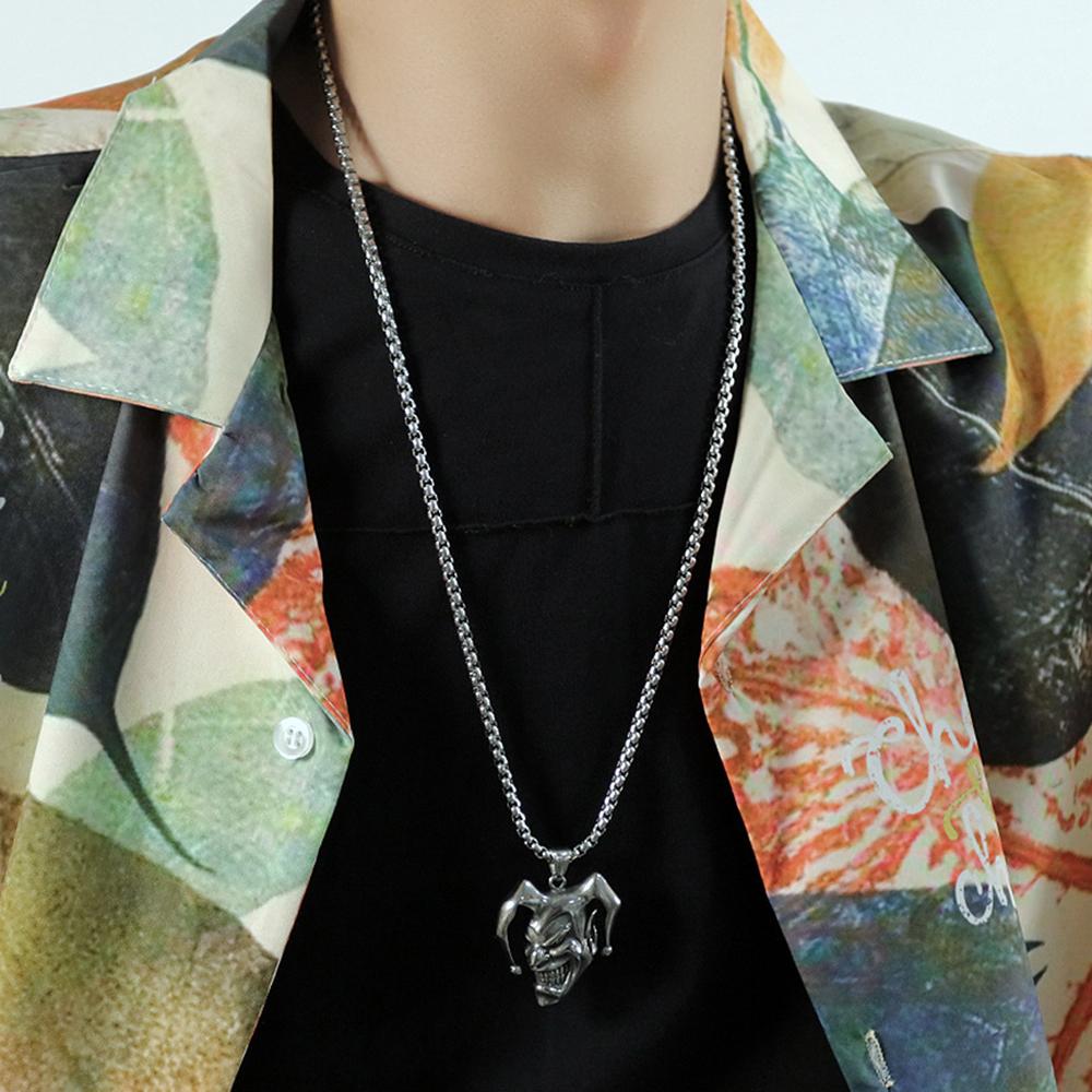 Collana Ciondolo Joker Colore Rame Per Donne Uomini Moda Vintage Catena in Acciaio Inossidabile Hip Hop Rock Gioielli da Collo Regali per Ragazzi