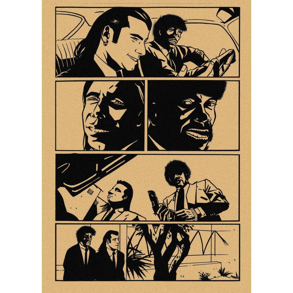 Pulp Fiction Retro Kraft Paper Poster - Classic Bar Wall Decoration