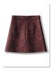 Ankola Red Leopard Print Tweed Mini Skirt - Women's 2024 A-Line High Waist Hip-Hugging Skirt