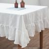 Pure Washed 100% Linen Frill Tablecloth/tablecloth 140x220 2color