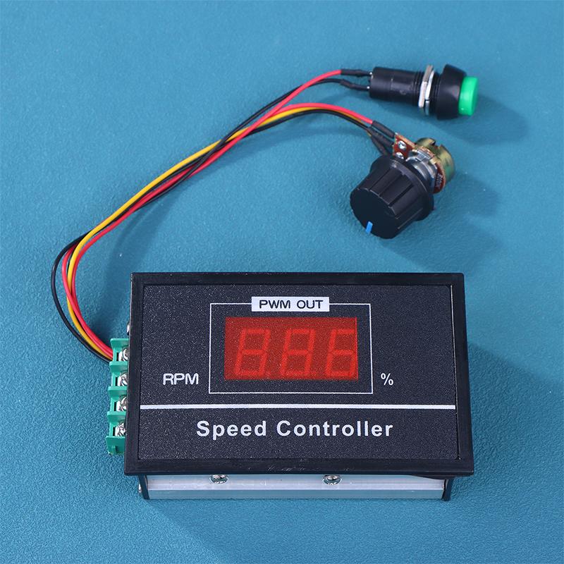 DC 6-60V 6V 12V 24V 48V 30A Digitalanzeige PWM DC-Motor Drehzahlregler Regler Motor Drehzahlregler mit Start-Stopp-Schalter