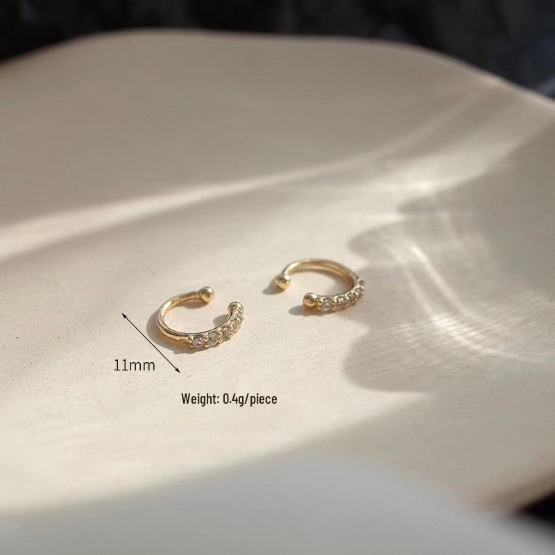 14K Gold Plated Pure Copper Ear Cuff: No-Piercing, Simple, Elegant Jewelry for Women