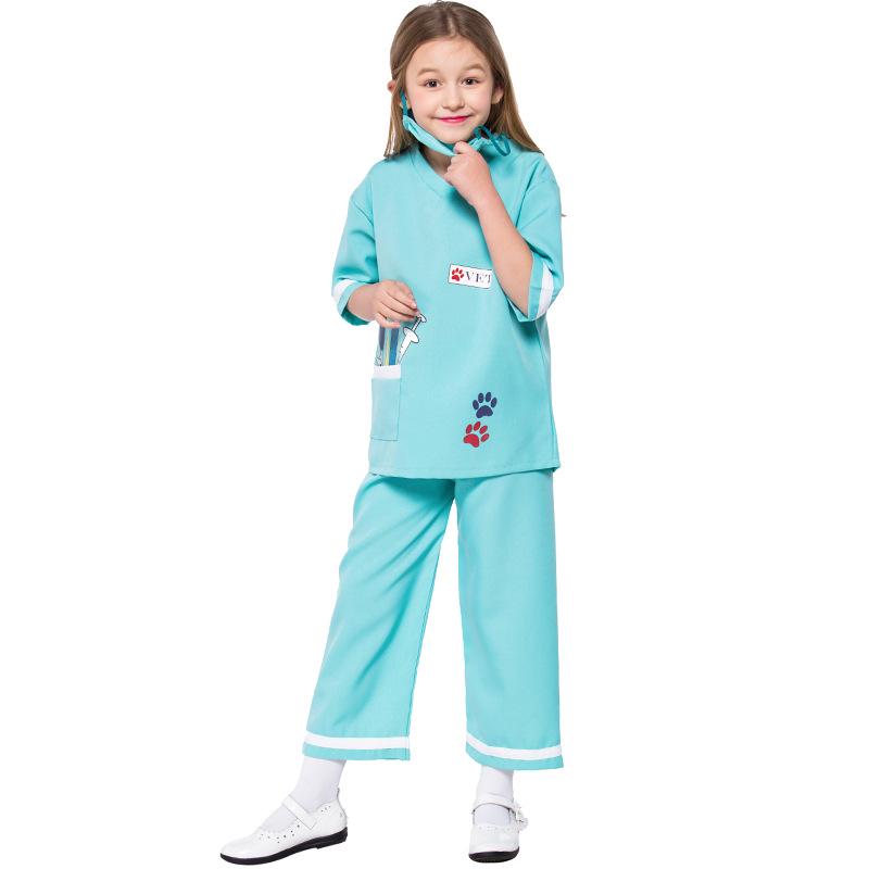 Children s Veterinarian Costume for June 1st - Doctor Career Experience Outfit, Quality Kids Playwear L (10-12 years) светло-зеленый