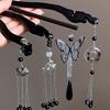 New Chinese Style Lotus Flower Tassel Hair Stick for Women Vintage Metal Safe Lock Chopstick Hair Sticks Hair Accessories