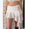 Mini Skirts For Women Irregular Lace Streamers Retro Hottie Street Wear Slim Sexy Short Skirt Gothic Y2k Fashionable Nightclub
