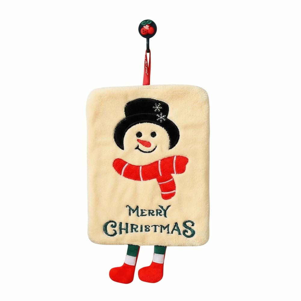 Water-Absorbent Christmas Hand Towel Thickened Kitchen Towels Coral Fleece Hand Towels  Kitchen Use