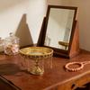 Mirrored Tray with Pedestal Toned Tassels VintageStyle Display Riser for