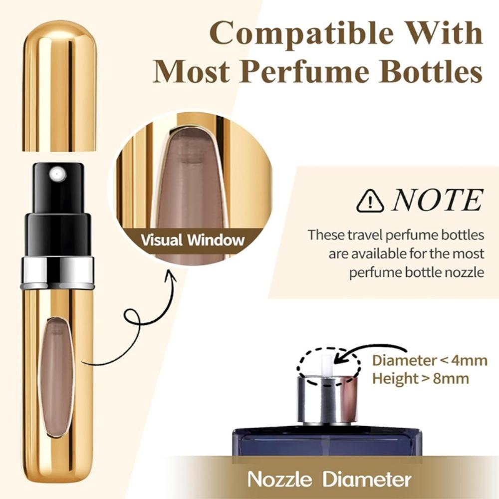 3 Mini Reusable Perfume Spray Bottles (aluminum), Travel Perfume Spray Bottle, Portable Perfume Container