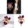 Elegant Iris Flower Brooch Pin With Alloy Finish For Women And Men