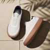Boys cowhide white board shoes men's shoes hollow breathable European station men's shoes platform men's casual shoes
