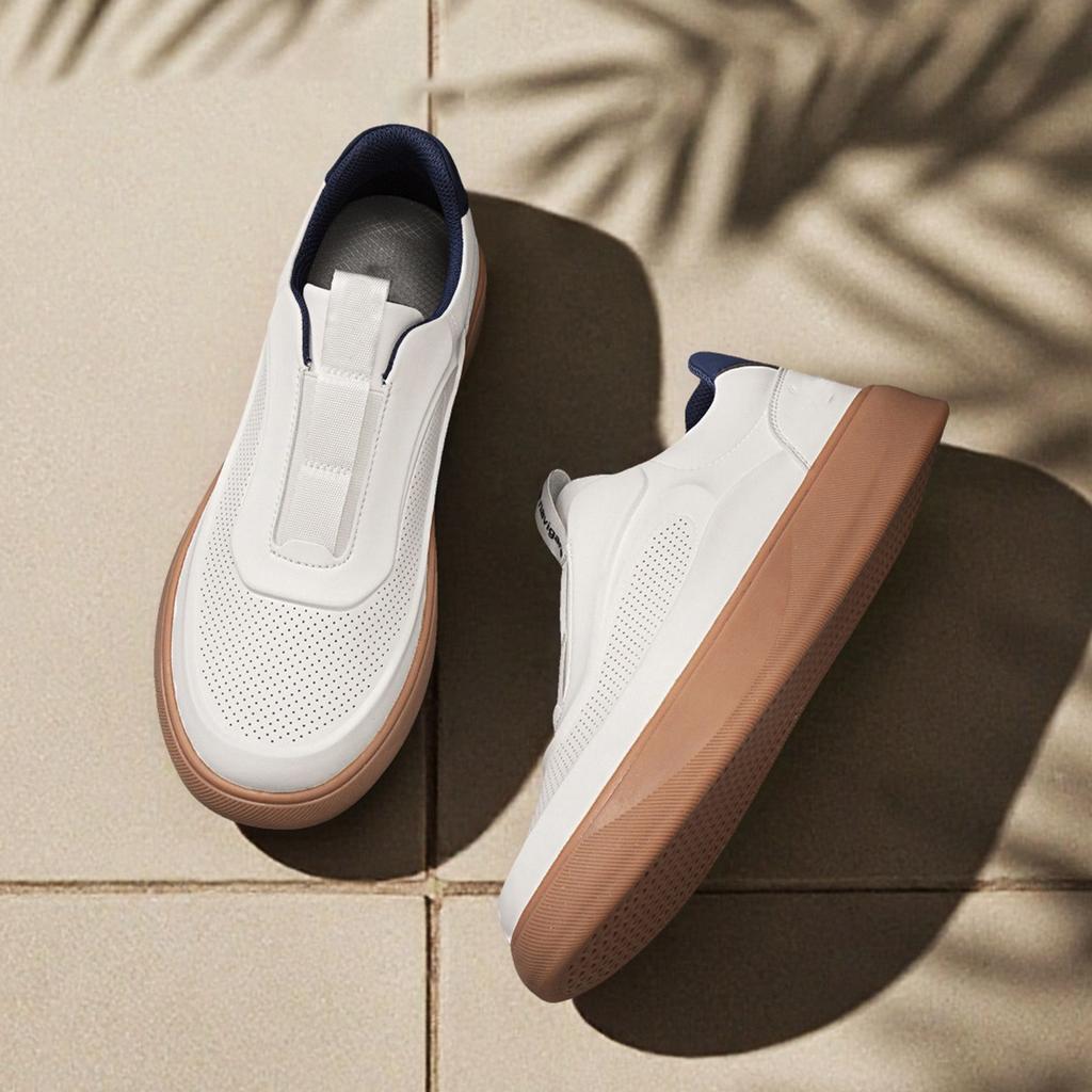 Boys cowhide white board shoes men's shoes hollow breathable European station men's shoes platform men's casual shoes