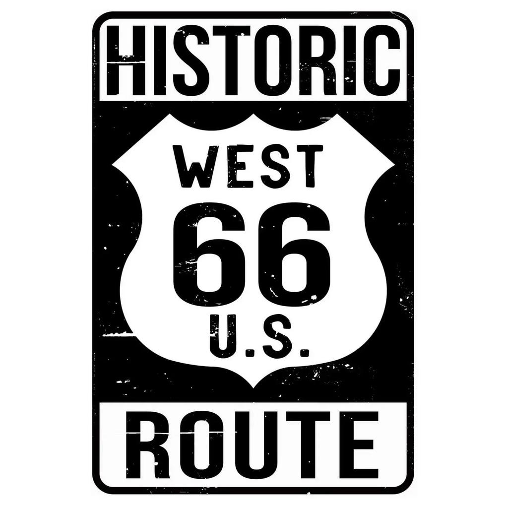Vintage USA Route Metal Tin Signs Wall Art Posters Aluminum Plaque Sign for Garage Cafe Living Room Club Bar Decoration