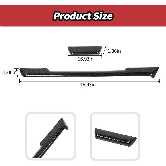 JeCar for Silverado Carbon Fiber Interior Center Console Dash Panel Trim Overlay for 2022 2023 2024 2025 2026 Chevrolet Chevy Silverado