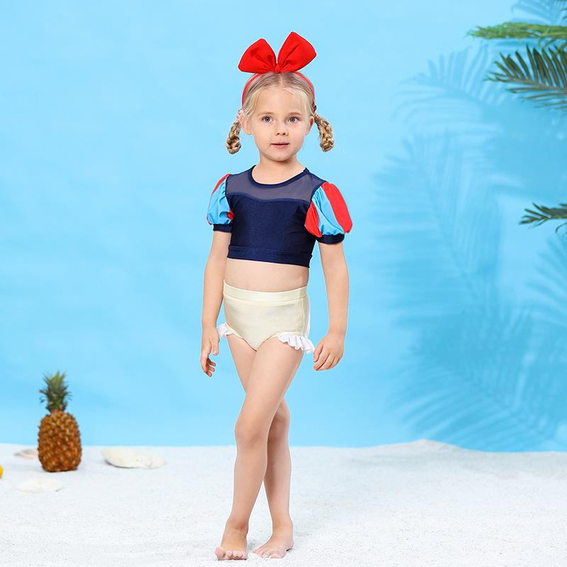 2026 Girls' Disney Princess One-Piece Swimsuit: Cinderella, Snow White & Rapunzel Design