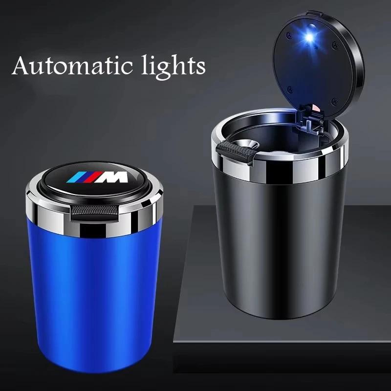 BBYX8 New 2025 Car Ashtray Cigarette Butt Holder Container Accessories for BMW M X5 X1 X3 X2 X6 X7 X4 Portable One-Button Opening Car