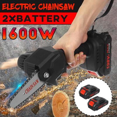 198VF 1600W Cordless Automatic Mini Pruning Chain Saw Electric Chainsaws Removable Battery Garden Jigsaw Woodworking Chainsaw