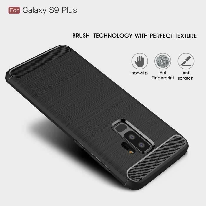 Case - Carbon - SAMSUNG GALAXY S9 PLUS - Ultra Resistant - Flexible - Black