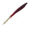 Quill Pen Zinc Alloy High Smoothness Elegant Colors European Retro Style Feather Pen for Writing Drawing Red