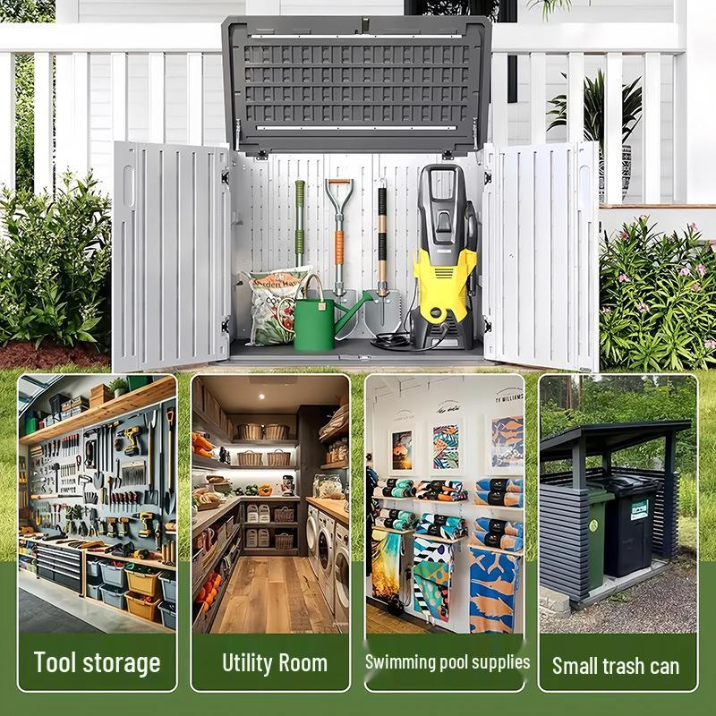 Outdoor HDPE Garden Storage Cabinet for Tools and Sundries