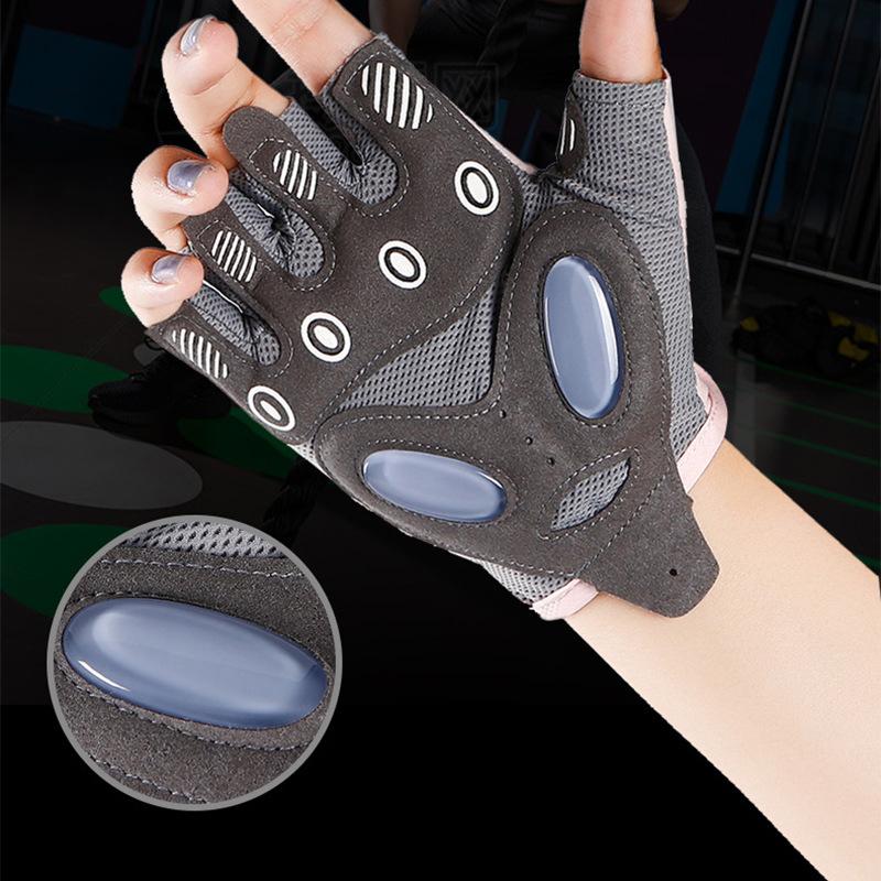 Anti Slip Shock Absorbing Ice Silk Fitness Cycling Gloves for Men Women Summer Breathable Yoga Sports Train Gloves