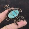 Amazonite  Pendant Copper Wire Wrapped Pendant Amazonite Gemstone Jewelry Tortoise Pendant Copper Wire Jewelry Handmade Pendant Gift For Him