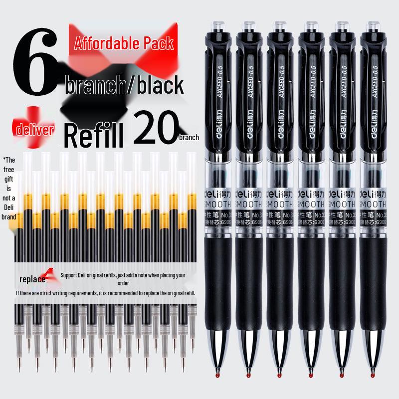 Deli Studenten Gelstift: Schnelltrocknende 0,5 mm Rundspitze, Hohe Kapazität, Ideal für Prüfungen