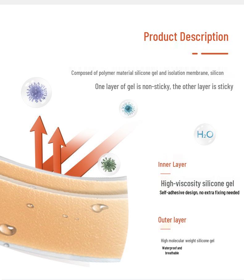 Shunaimi Silicone Gel Scar Sheet: High Elastic, Breathable, Reusable Adhesive Patch for Hypertrophic Scars.