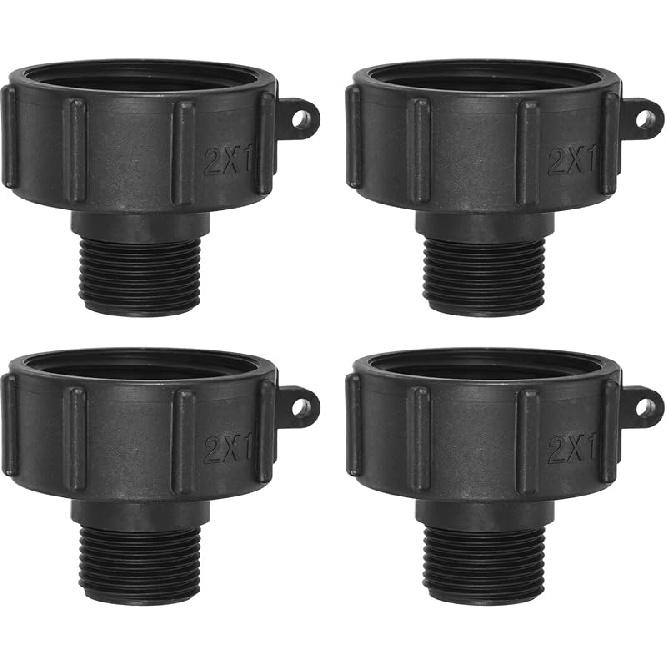 PATIKIL IBC Tote Adapter S60x6 Coarse Thread 1 BSP Male, 4 Pcs 275-330 Gallon Drain Plug Connector for Water Tank Garden Hose