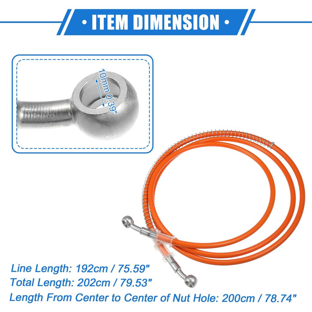 VekAuto Hydro Brake Hose Line Pipeline 200cm 78.74" 10mm 0.39" Pipe with