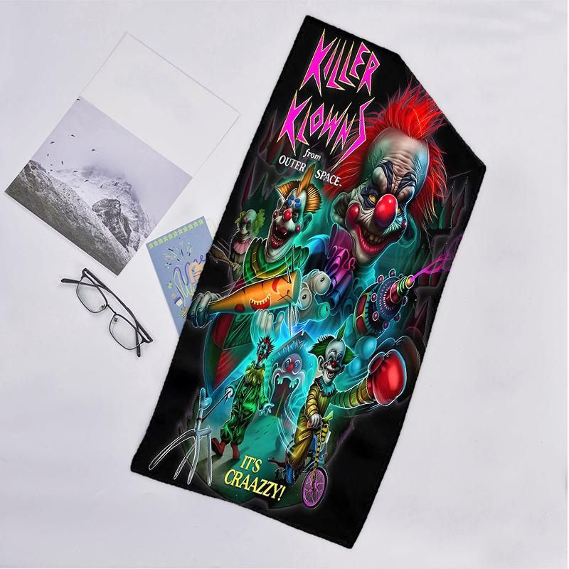 Horror Clown Circus Fashion Beach Towel: Ideal for Summer Adventures Soft, absorbent and quick drying suitable for swimming and bathing