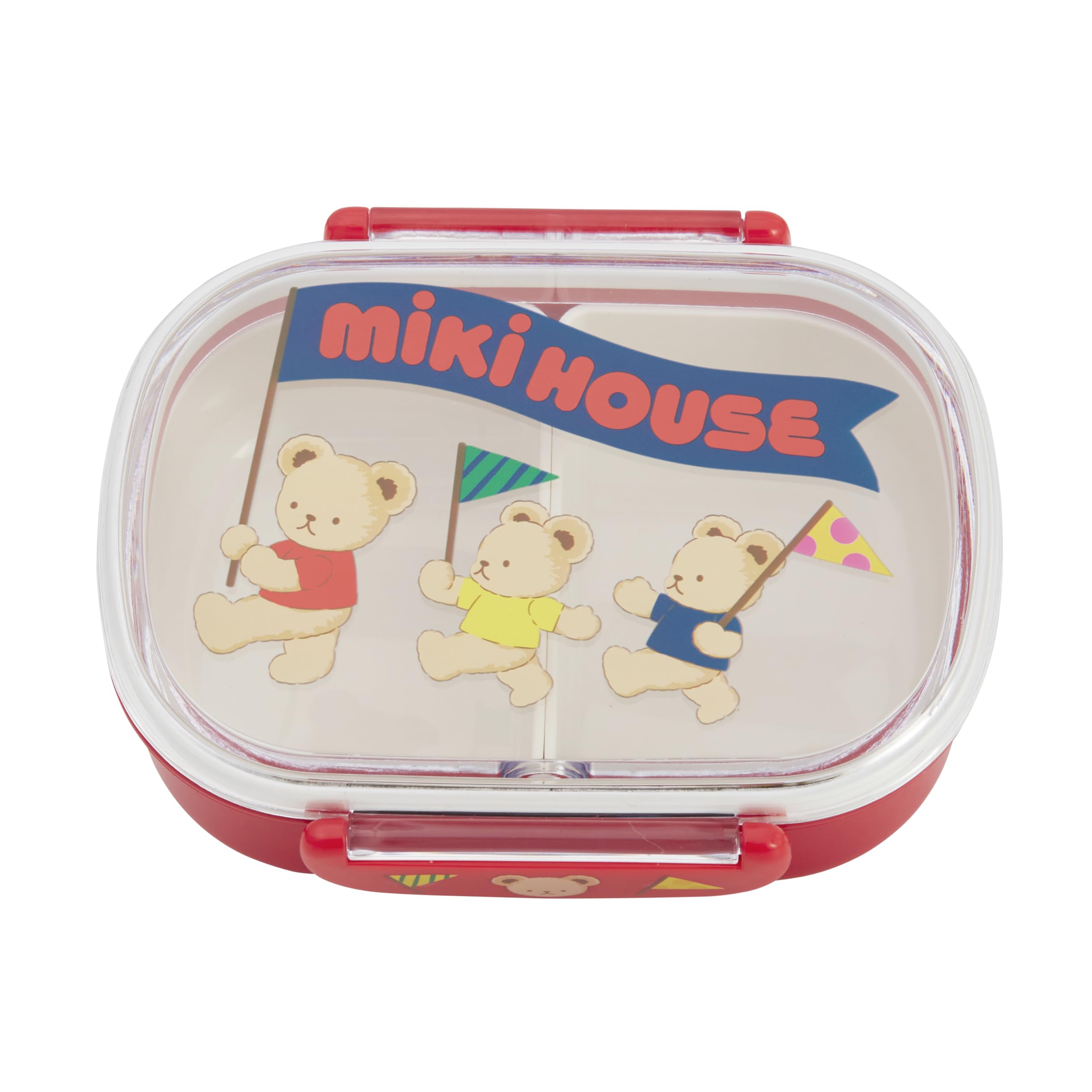 

MIKI HOUSE Lunch Box, 360ml, Bear Design, Made in Japan, Microwave and Dishwasher Safe, Suitable for Boys and Girls, Baby, Kids, Kindergarten,